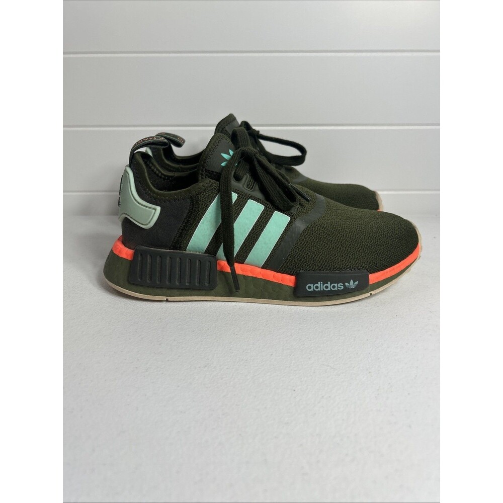 Adidas Women’s Shoes Size 5 Youth 3.5 NMD R1_J Army Green Electric Orange